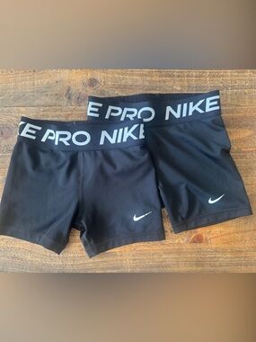 Nike Black Pro Compression Shorts with White Logo